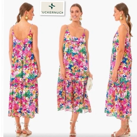 Tuckernuck Dresses & Skirts - Tuckernuck Meade Midi Multicolor Floral Tank Sleeveless Sundress Size L